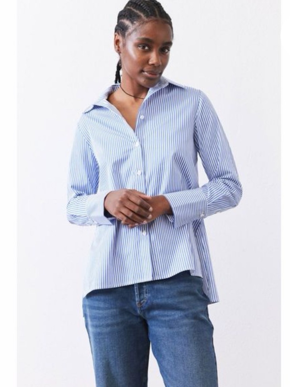 Ruti tie it your way tunic Blue & White Striped Button-Up Shirt 4